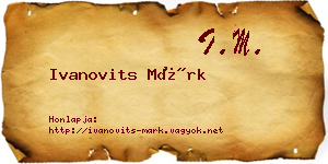 Ivanovits Márk névjegykártya