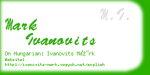 mark ivanovits business card